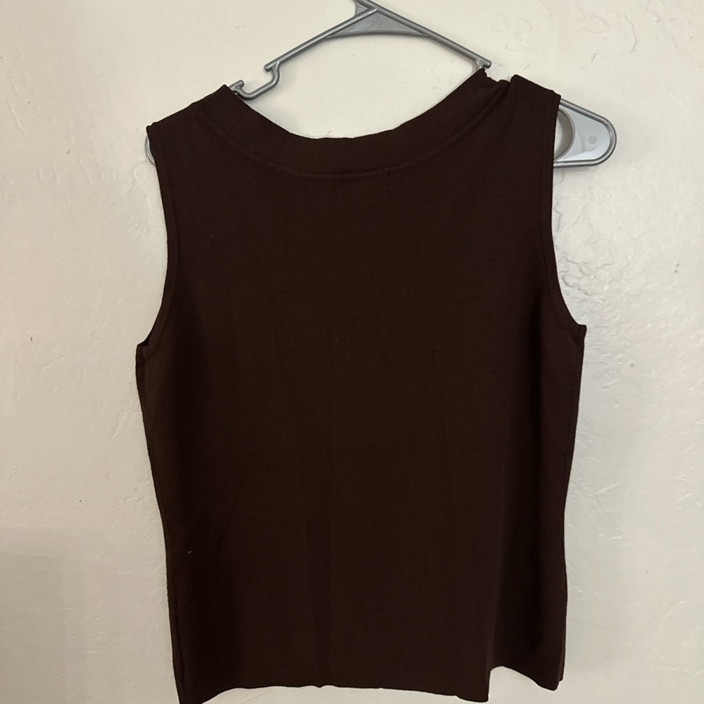 dressbarn Chocolate Sleeveless Tank Top